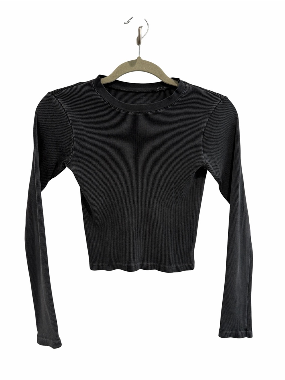 Brandy Melville Black Ribbed Long Sleeve Top